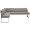 ECKBANK 174/233 cm Mikrofaser Chromfarben, Ecru Metall   - Chromfarben/Ecru, Design, Textil/Metall (174/233cm) - Novel