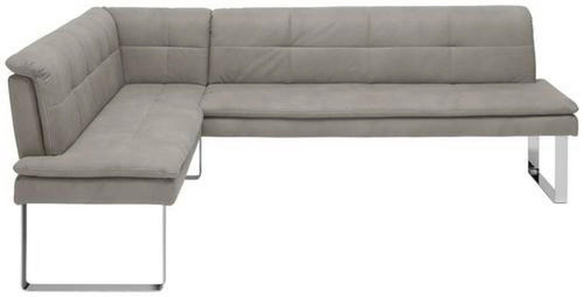 ECKBANK 174/213 cm Mikrofaser Chromfarben, Ecru Metall   - Chromfarben/Ecru, Design, Textil/Metall (174/213cm) - Novel