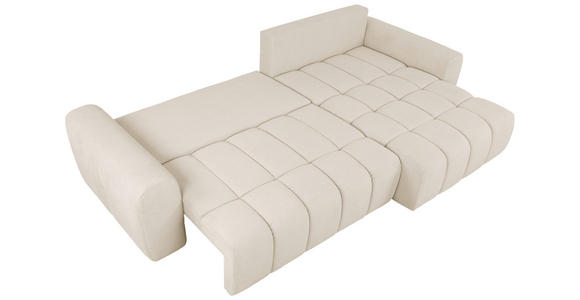 ECKSOFA Beige Velours - Beige/Schwarz, KONVENTIONELL, Kunststoff/Textil (298/168cm) - Carryhome