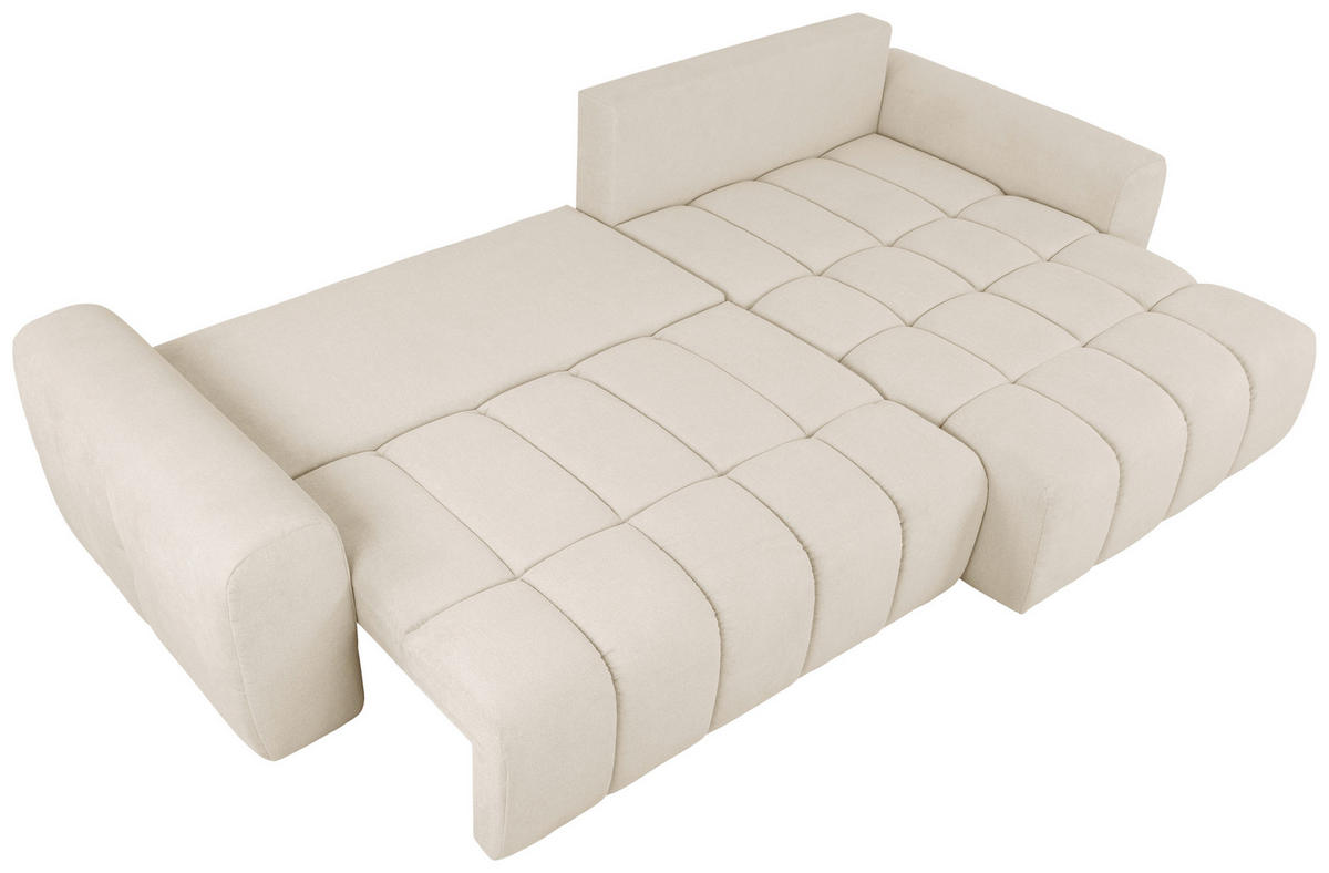 ECKSOFA in Velours Beige  - Beige/Schwarz, Konventionell, Kunststoff/Textil (298/168cm) - Carryhome
