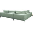 ECKSOFA  in Leinwand Mintgrün  271/318 cm  - Schwarz/Mintgrün, Design, Textil/Metall (271/318cm) - Belluti