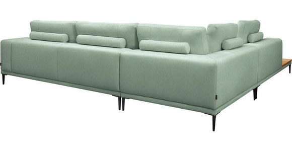 ECKSOFA  in Leinwand Mintgrün  271/318 cm  - Schwarz/Mintgrün, Design, Textil/Metall (271/318cm) - Belluti