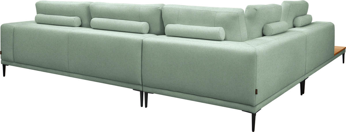 ECKSOFA  in Leinwand Mintgrün  271/318 cm  - Schwarz/Mintgrün, Design, Textil/Metall (271/318cm) - Belluti