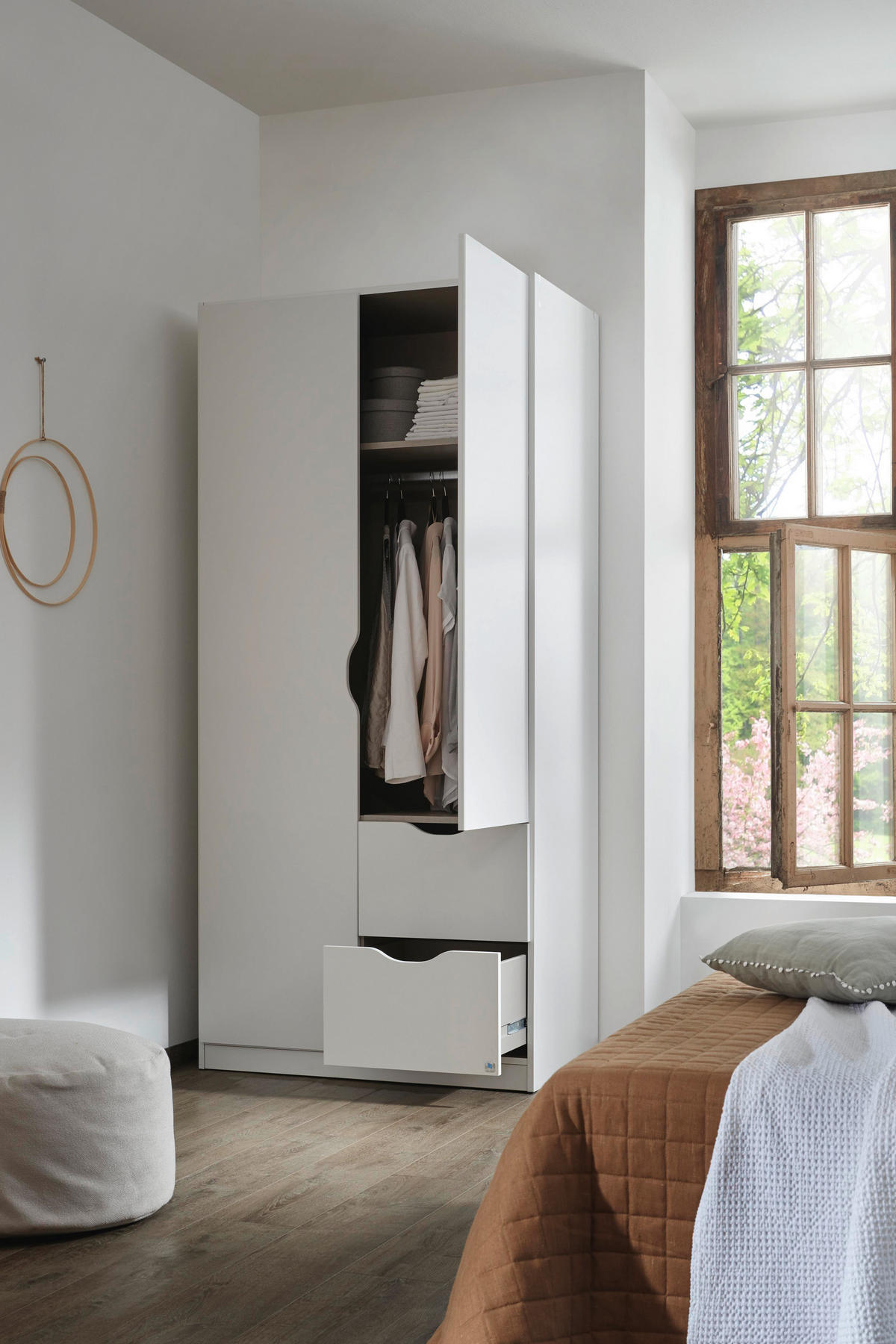 KLEIDERSCHRANK 2-türig Weiß  - Weiß, KONVENTIONELL, Holzwerkstoff (91/197/54cm) - Xora