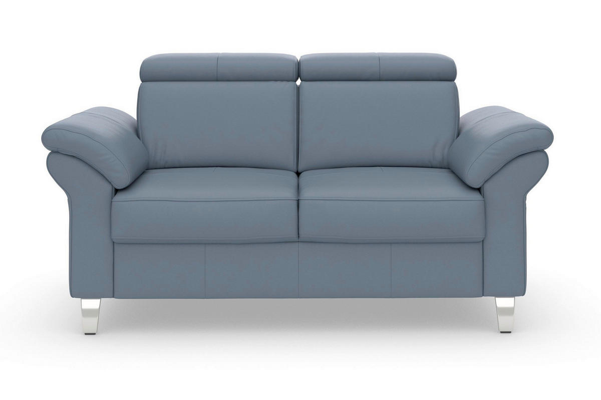 2-SITZER-SOFA ARNGAST E Graublau Echtleder  - Chromfarben/Graublau, Basics, Leder/Textil (156/84/93cm) - Sit & More