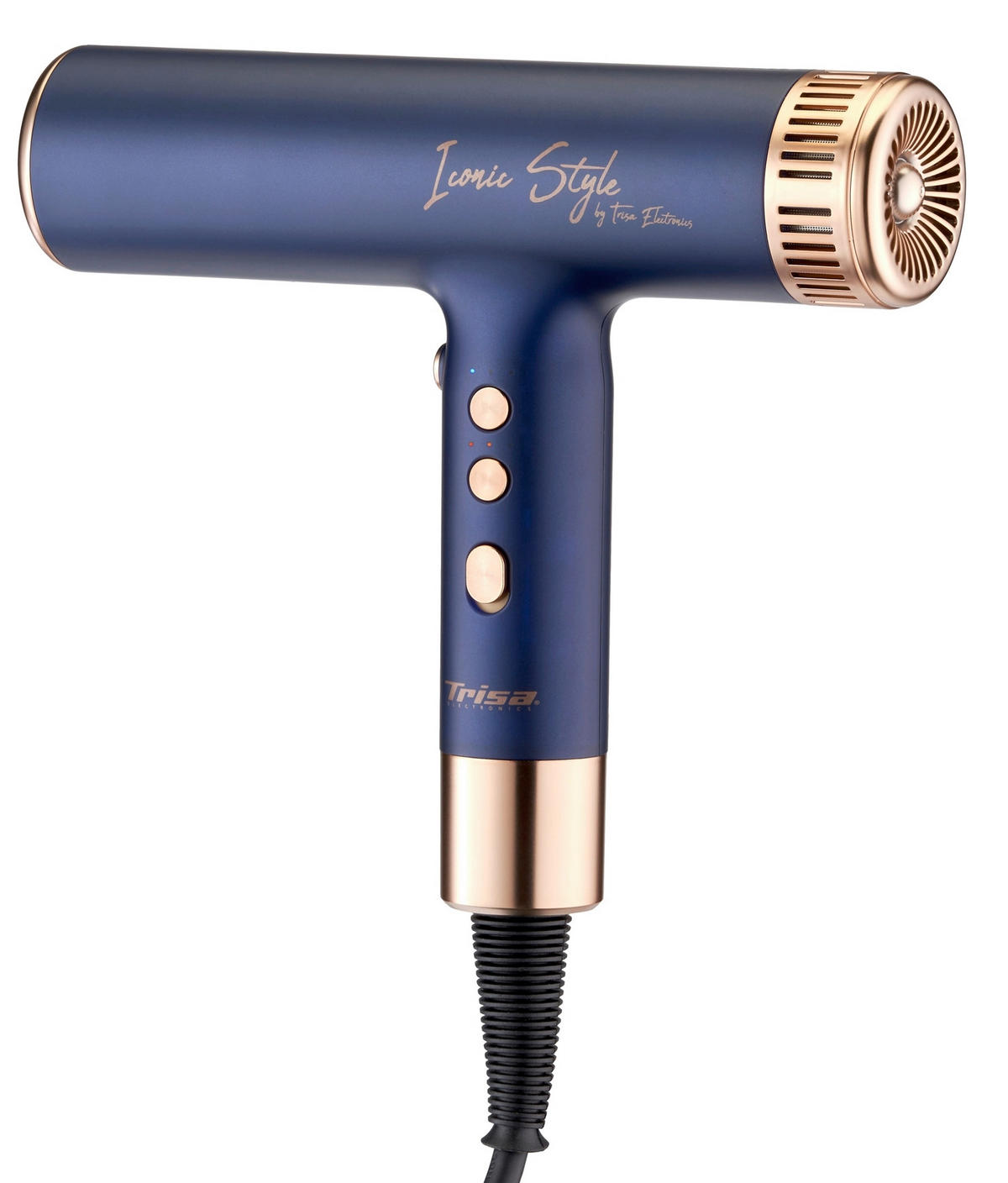 HAARTROCKNER  - Blau/Goldfarben, Basics, Kunststoff (16,8/4,6/19,2cm) - Trisa Electronics