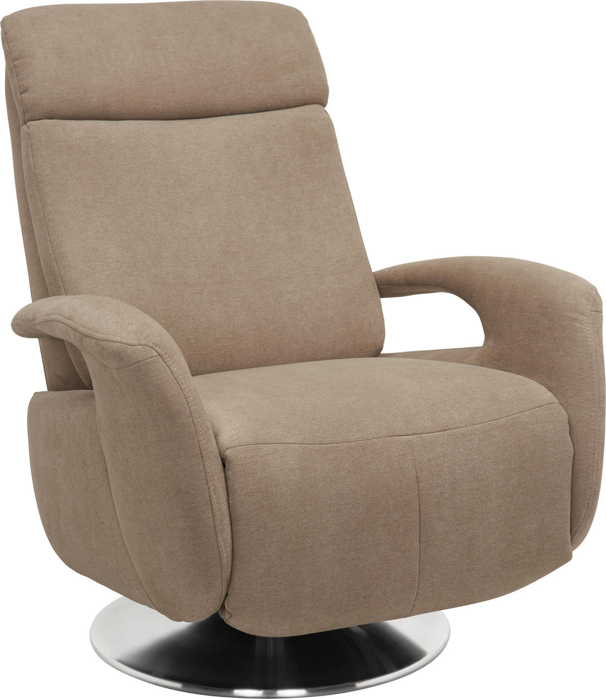 RELAXSESSEL Chenille, Flachgewebe    - Edelstahlfarben/Graubraun, Design, Textil/Metall (84/109/88cm) - Livetastic