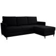 ECKSOFA Schwarz Chenille  - Schwarz, KONVENTIONELL, Holz/Textil (159/221cm) - Carryhome