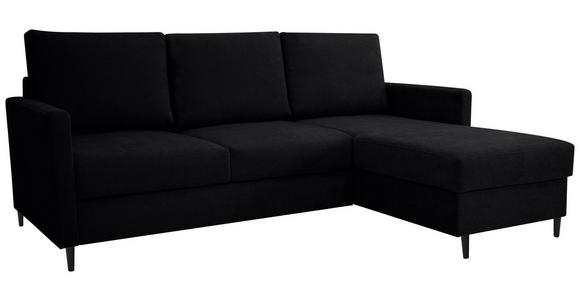 ECKSOFA Schwarz Chenille  - Schwarz, KONVENTIONELL, Holz/Textil (159/221cm) - Carryhome