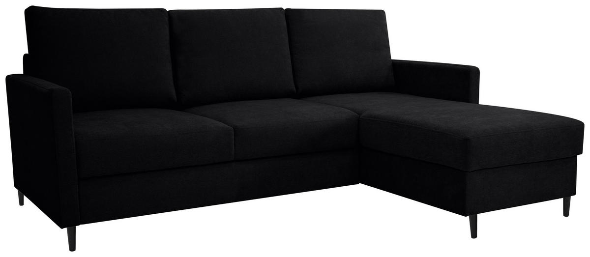 ECKSOFA - Schwarz, KONVENTIONELL, Holz/Textil (159/221cm) - Carryhome