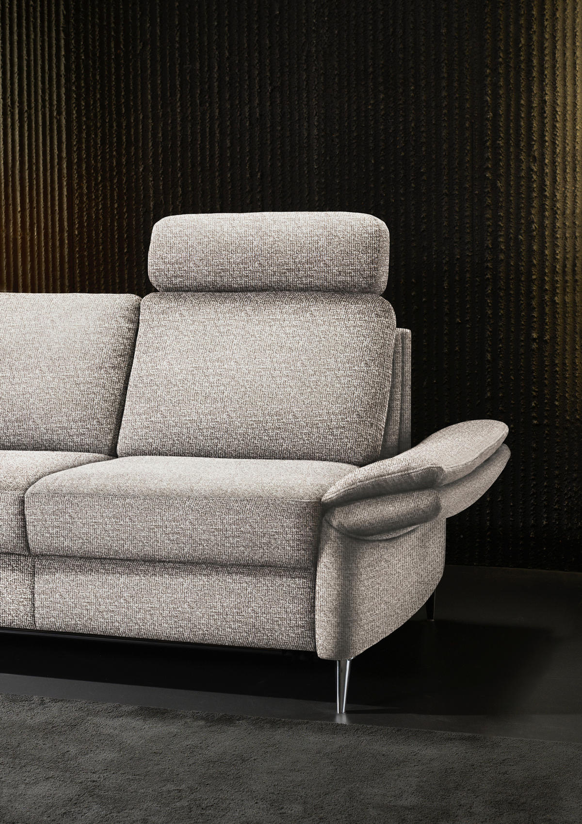 SCHLAFSOFA Webstoff Hellgrau  - Hellgrau/Schwarz, KONVENTIONELL, Textil/Metall (222/87/100cm) - Dieter Knoll