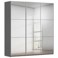 GARDEROB MED SKJUTDÖRRAR 196/210/59 cm,  i grå, 3 dörrar  - grå, Trend, metall/trämaterial (196/210/59cm) - Rauch Möbel