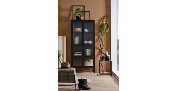 VITRINE in Schwarz - Schwarz, Trend, Glas/Metall (80/180/35cm) - Xora