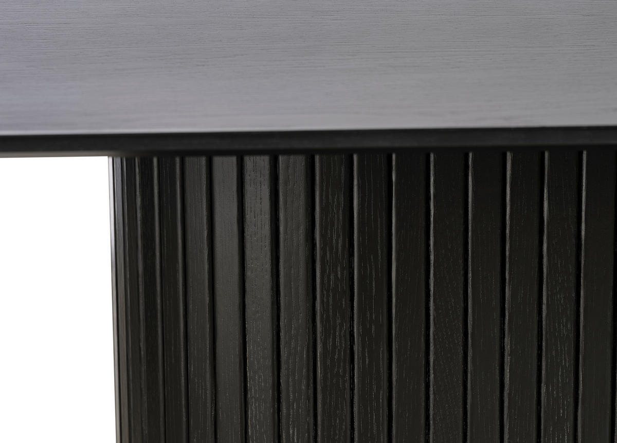 ESSTISCH furniert oval Schwarz, Eichefarben  - Eichefarben/Schwarz, Trend, Holzwerkstoff (180/95/75cm) - home24