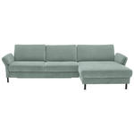 ECKSOFA  in Chenille, Flachgewebe Mintgrün  316/175 cm  - Schwarz/Mintgrün, Design, Textil/Metall (316/175cm) - Dieter Knoll