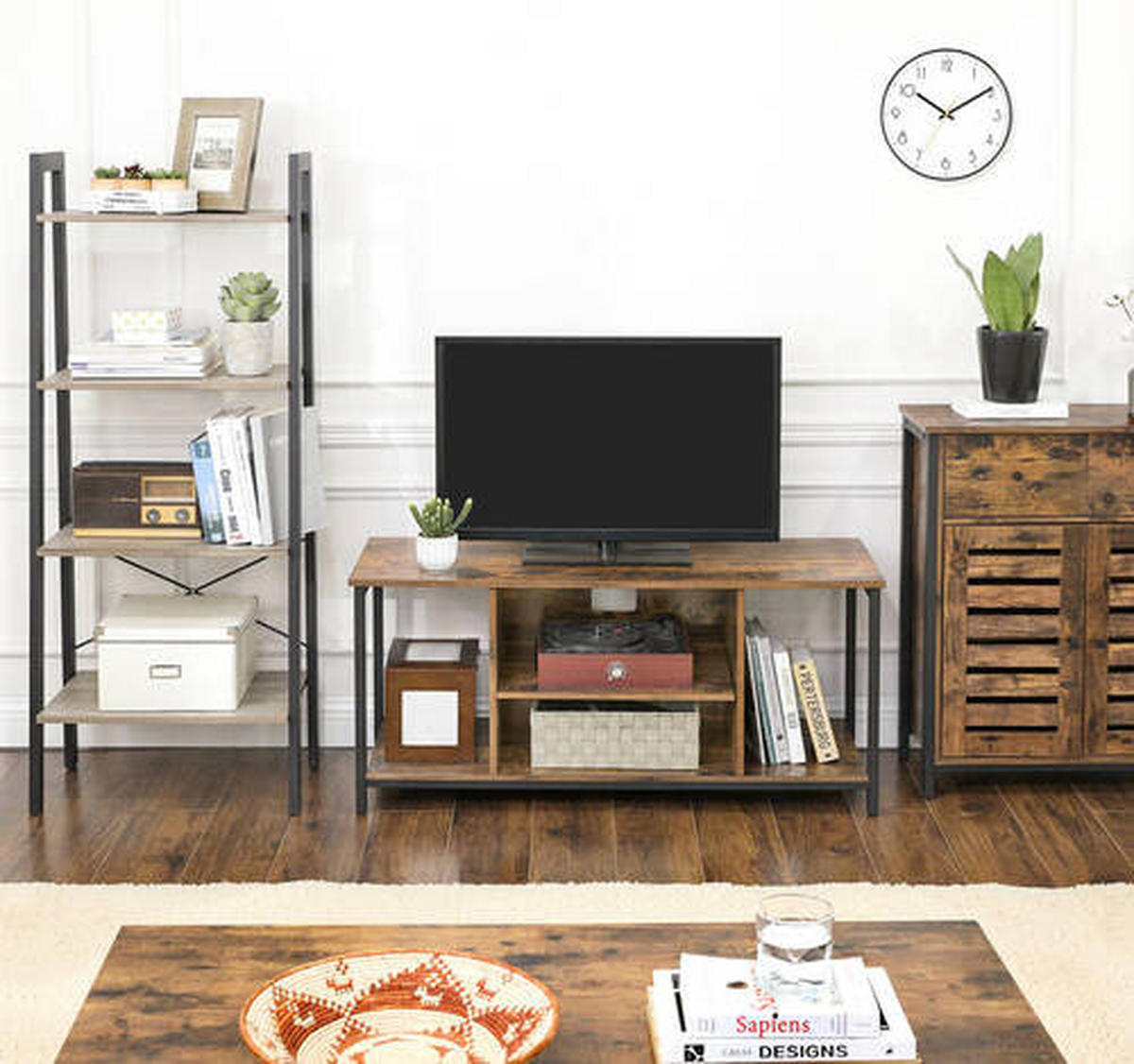 KOMODA, hnědá, černá, 70/80/30 cm - černá/hnědá, Trend, kov/kompozitní dřevo (70/80/30cm) - Boxxx