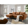 ECKSOFA Rostfarben Flachgewebe  - Rostfarben/Buchefarben, KONVENTIONELL, Holz/Textil (144/230cm) - Carryhome