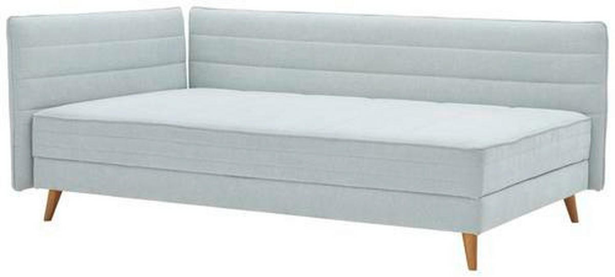 LIEGE in Grau, Hellblau  - Grau/Hellblau, Design, Holz/Textil (210/84/130cm) - Joka