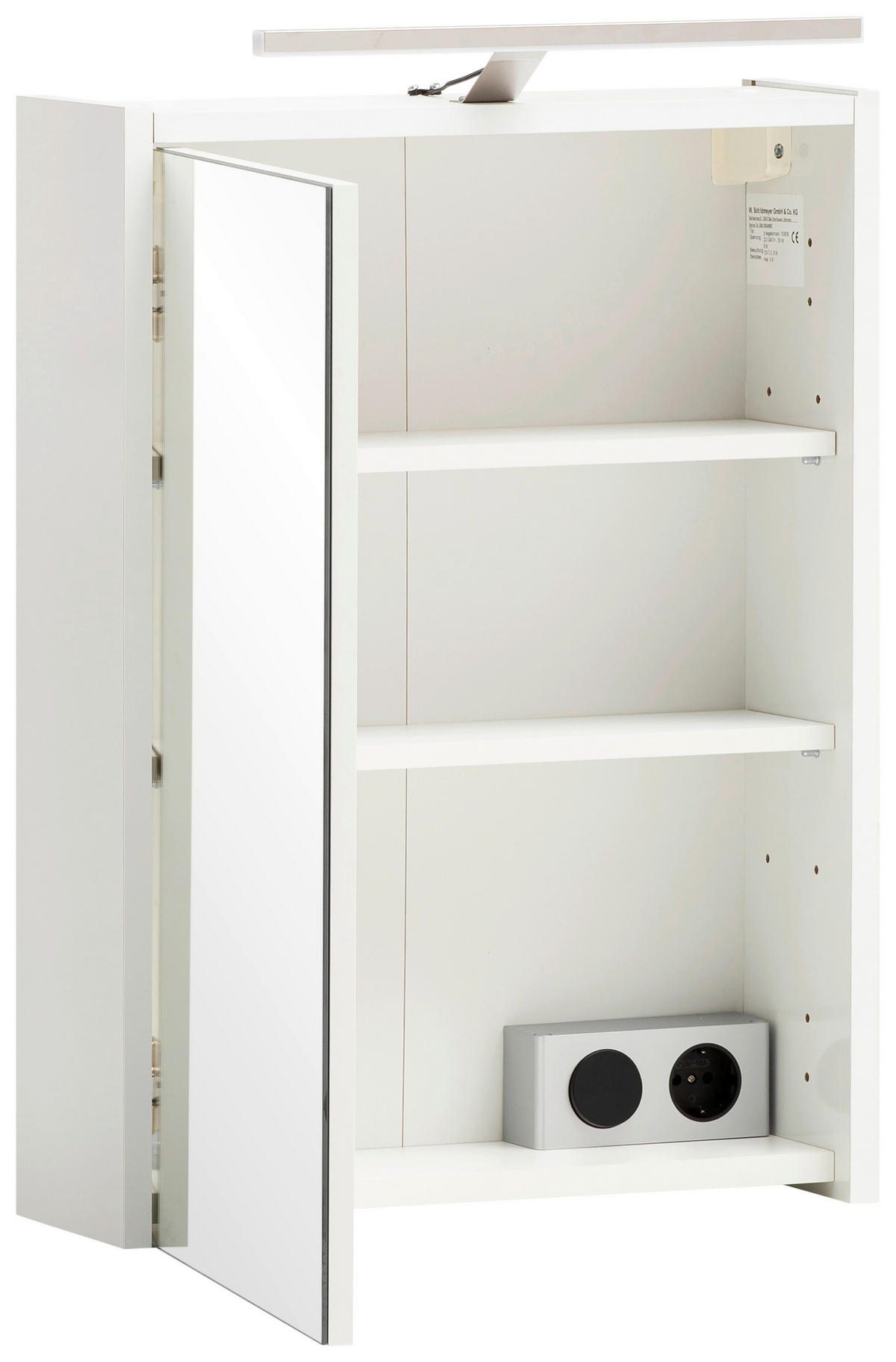 SPIEGELSCHRANK 43,5/64/16 cm  - Weiss, Modern, Glas/Holzwerkstoff (43,5/64/16cm) - Stylife