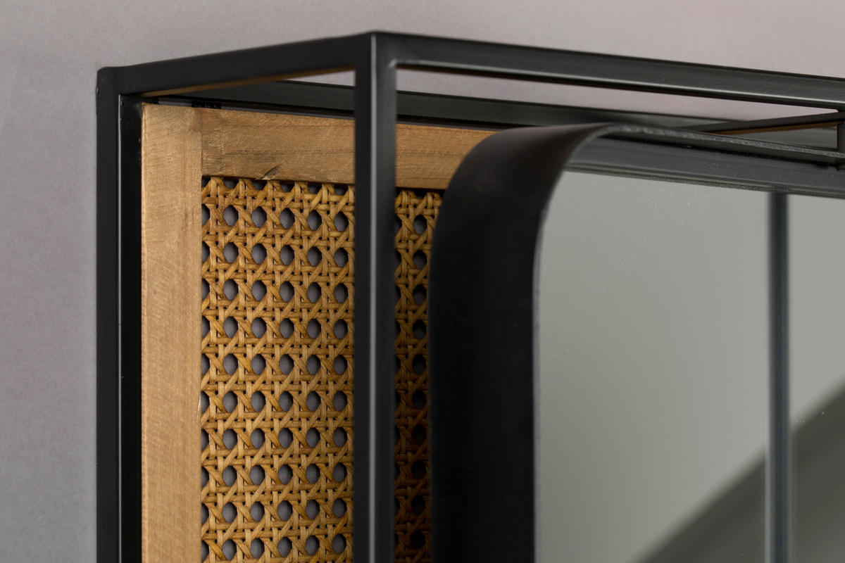 GARDEROBENPANEEL  in 53/165/15 cm  - Hellbraun/Schwarz, Trend, Glas/Holz (53/165/15cm) - Dutchbone