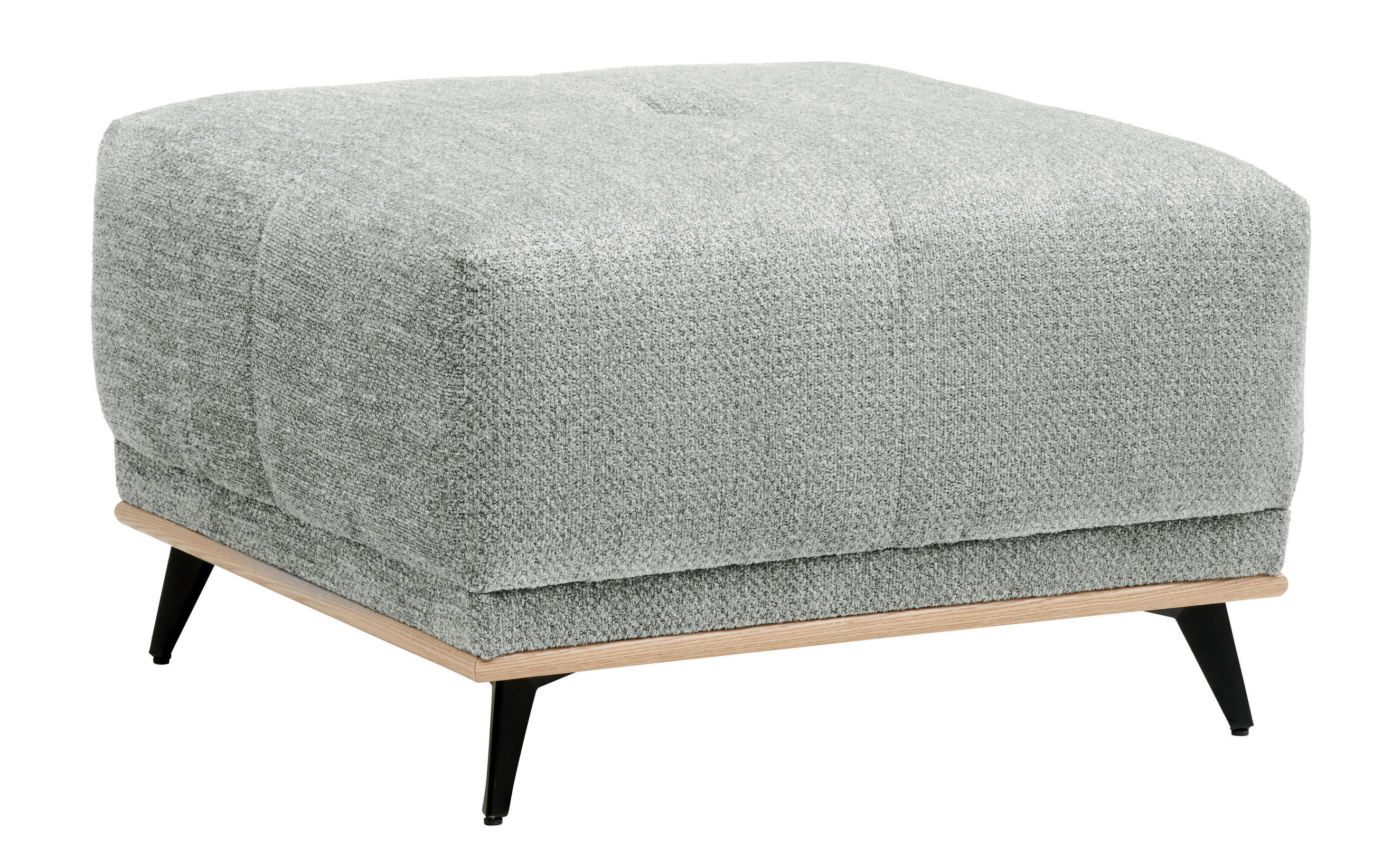 HOCKER Struktur Grau  - Schwarz/Grau, MODERN, Holz/Textil (73/47/73cm) - home24