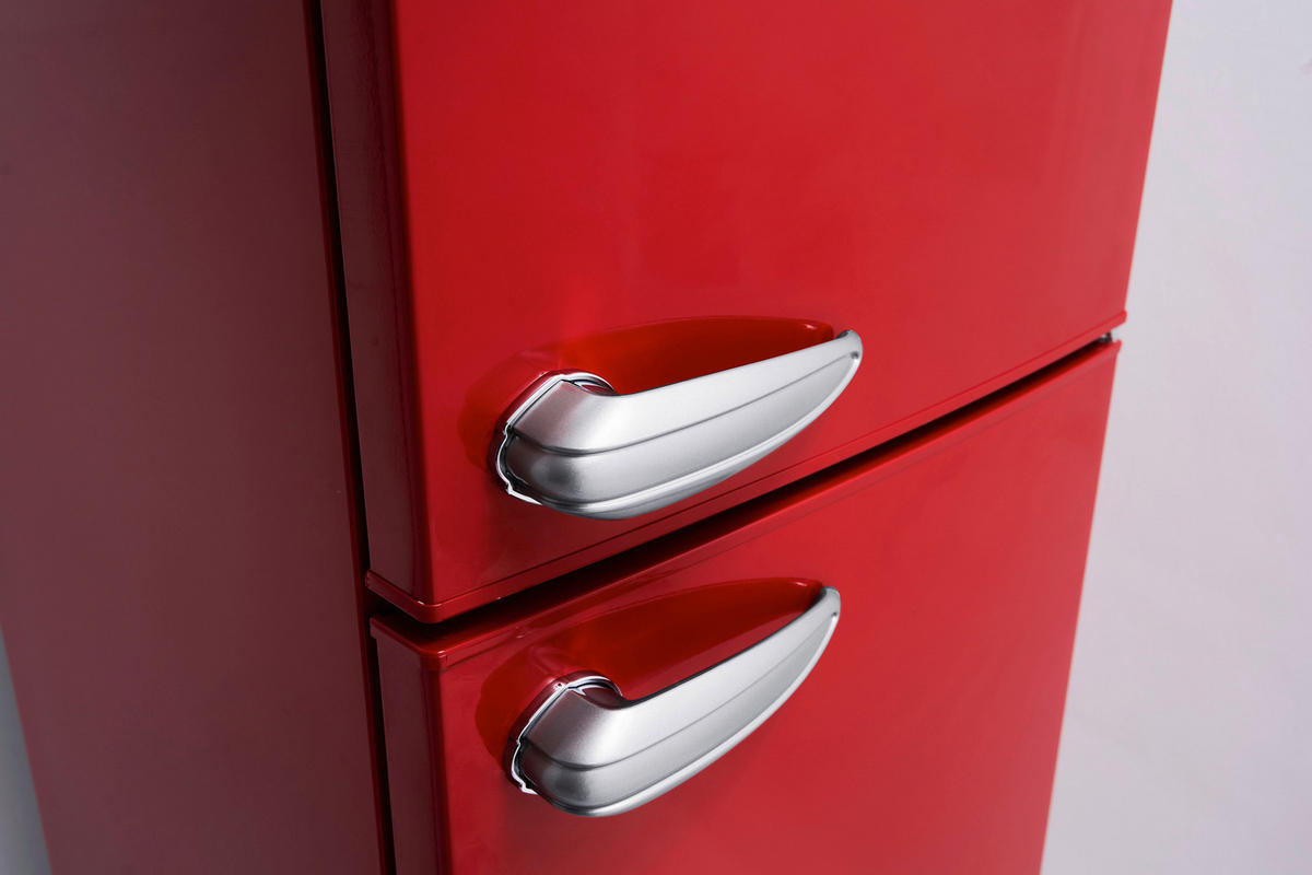 KYL-/FRYSKOMBINATION KS144VR  - röd, Trend, metall/glas (54/145/57cm) - Respekta