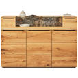 HIGHBOARD Eichefarben  180/119,3/39,5 cm  - Eichefarben/Schwarz, Natur, Glas/Holz (180/119,3/39,5cm) - Valnatura