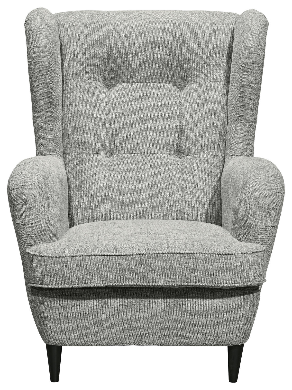 OHRENSESSEL Lesesessel Webstoff Silberfarben  - Silberfarben/Schwarz, Basics, Textil (78/102/98cm) - MID.YOU