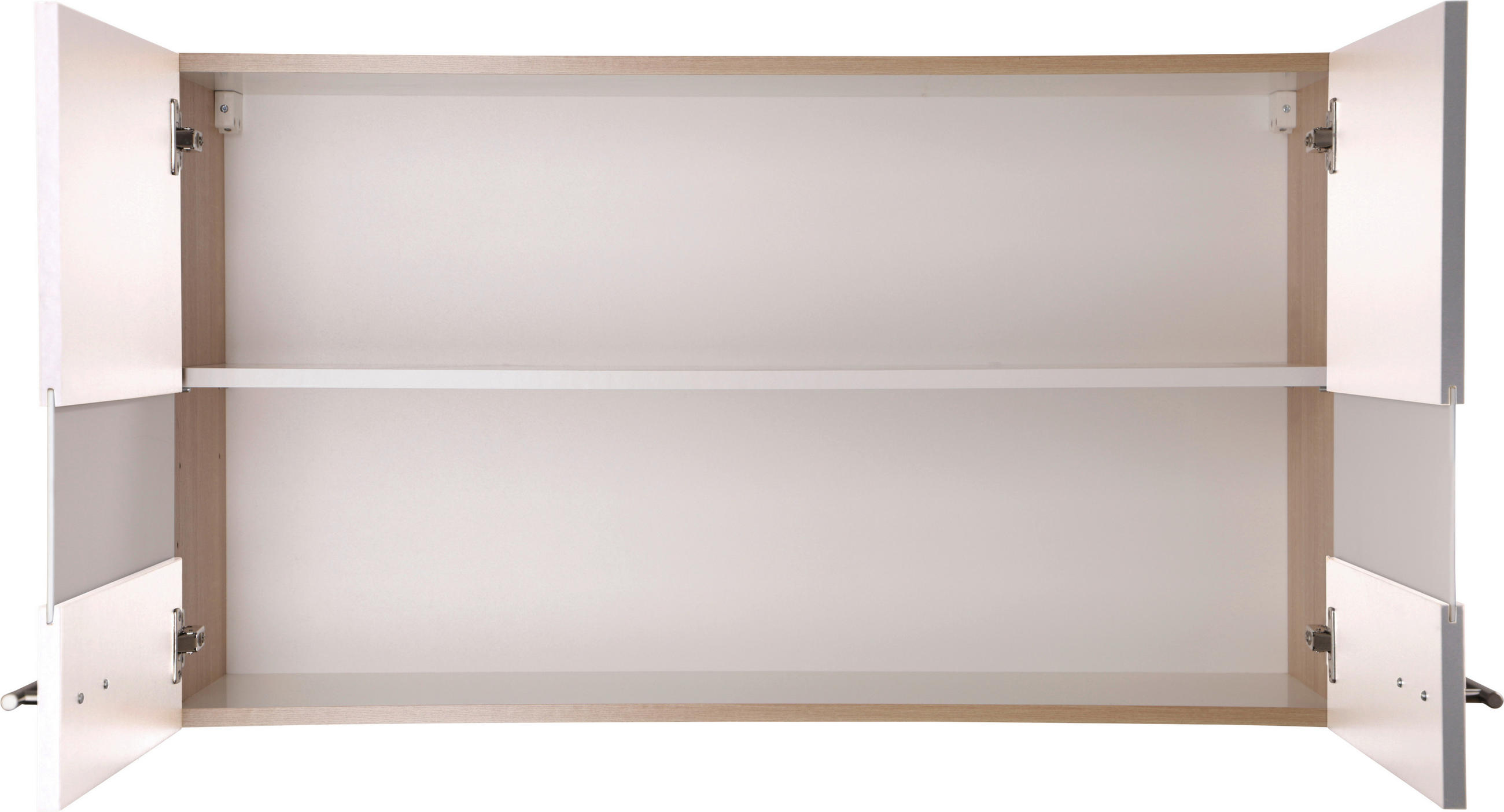 KÜCHENOBERSCHRANK 100/56,1/34,6 cm  in Weiß, Eichefarben  - Eichefarben/Silberfarben, Basics, Glas/Holzwerkstoff (100/56,1/34,6cm) - Respekta
