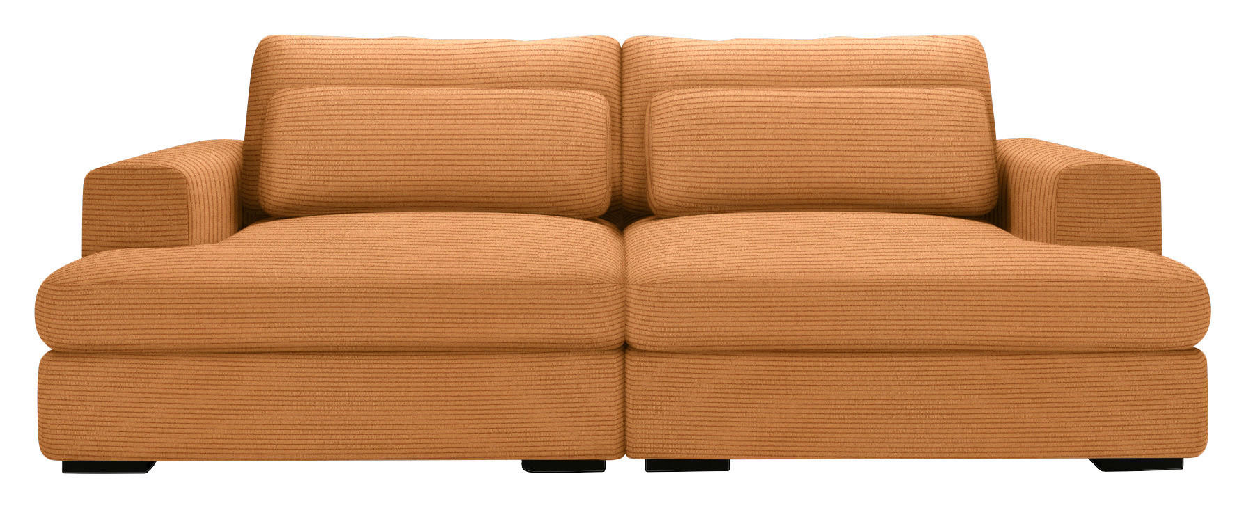 BIGSOFA Cord Rostfarben  - Rostfarben/Schwarz, Design, Textil (218/80/158cm) - Lomoco