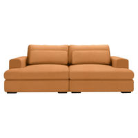 BIGSOFA Cord Rostfarben  - Rostfarben/Schwarz, Design, Textil (218/80/158cm) - Lomoco
