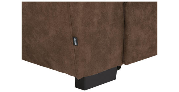 ECKSOFA Braun Lederlook Bettkasten, Schlaffunktion, Rücken echt, Kopfteilverstellung, Sitztiefenverstellung  - Schwarz/Braun, Design, Kunststoff/Textil (263/230cm) - Hom`in