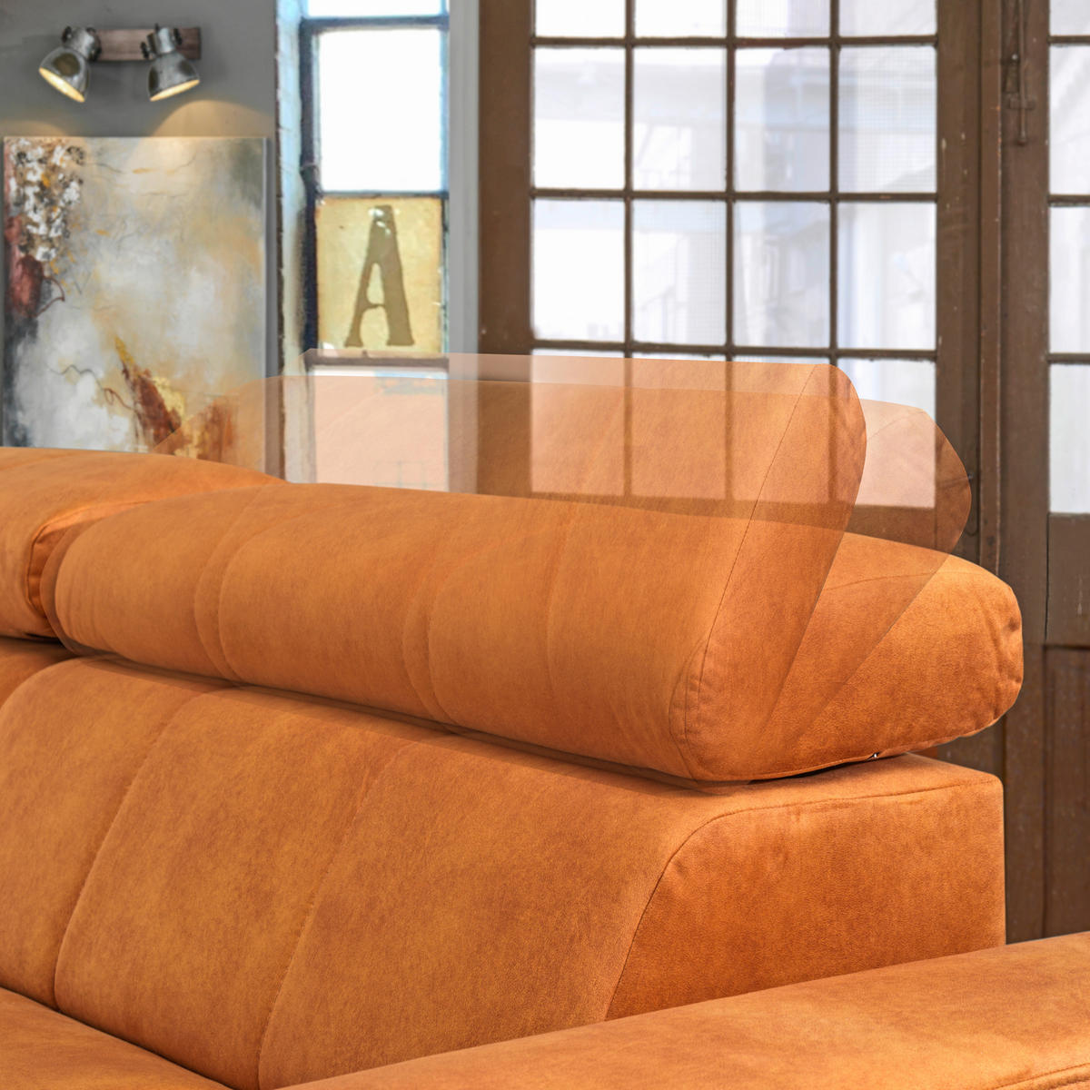 ROHOVÁ SEDAČKA, textil, oranžová - oranžová/černá, Design, kov/textil (181/267cm) - Carryhome