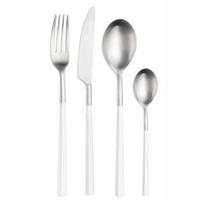 BESTECKSET HIVE 16-teilig Stahl  - Edelstahlfarben/Weiß, Basics, Kunststoff/Metall (25,5/7cm) - Pintinox