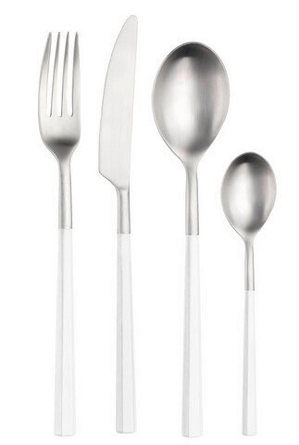 BESTECKSET HIVE 16-teilig Stahl  - Edelstahlfarben/Weiß, Basics, Kunststoff/Metall (25,5/7cm) - Pintinox