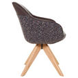 ARMLEHNSTUHL  Sitzfläche 360° drehbar, automatische Rückholfunktion Chenille, Flachgewebe  - Eichefarben/Violett, KONVENTIONELL, Holz/Textil (60/83/65cm) - Landscape