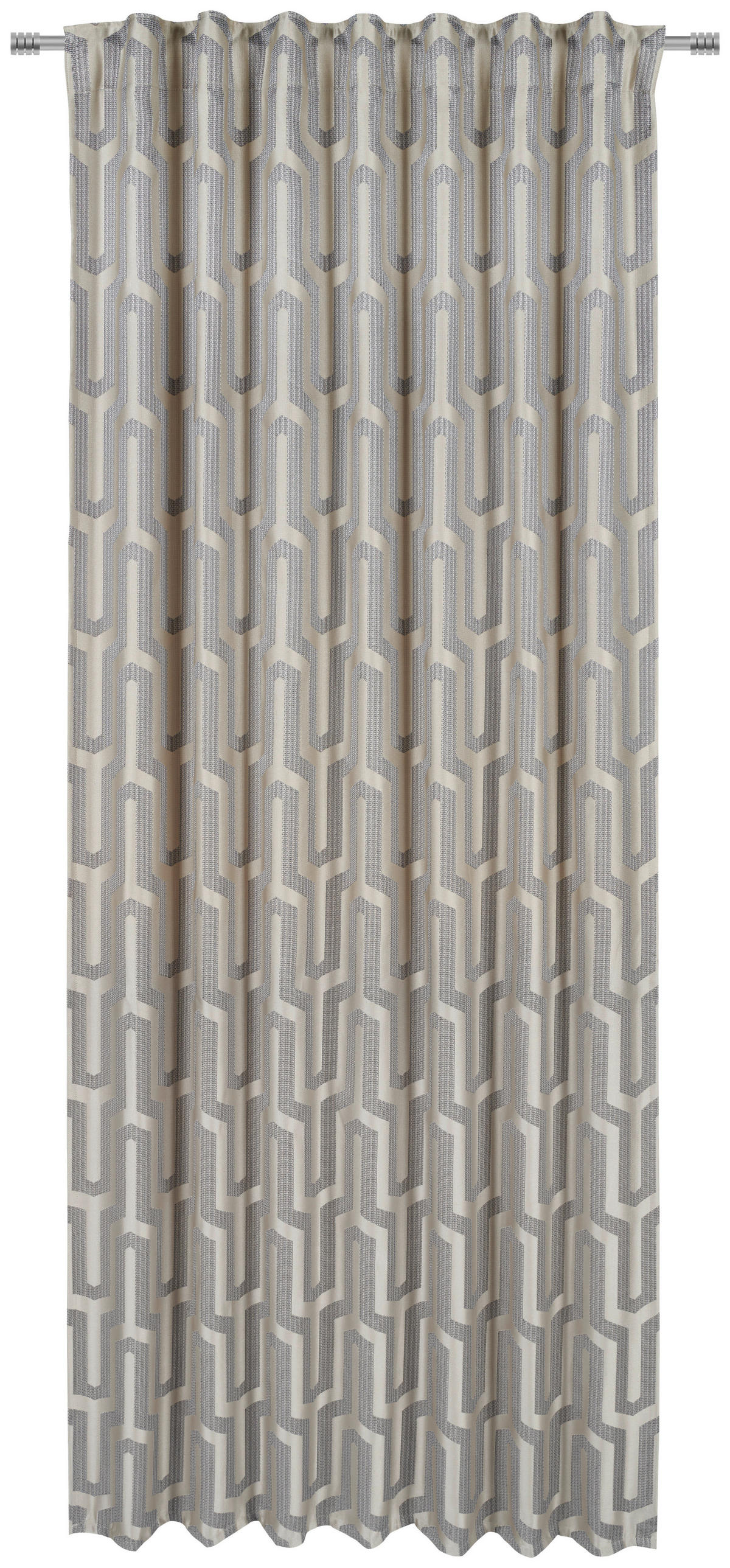 FERTIGVORHANG MALFOY blickdicht 140/245 cm   - Beige/Silberfarben, Design, Textil (140/245cm) - Ambiente