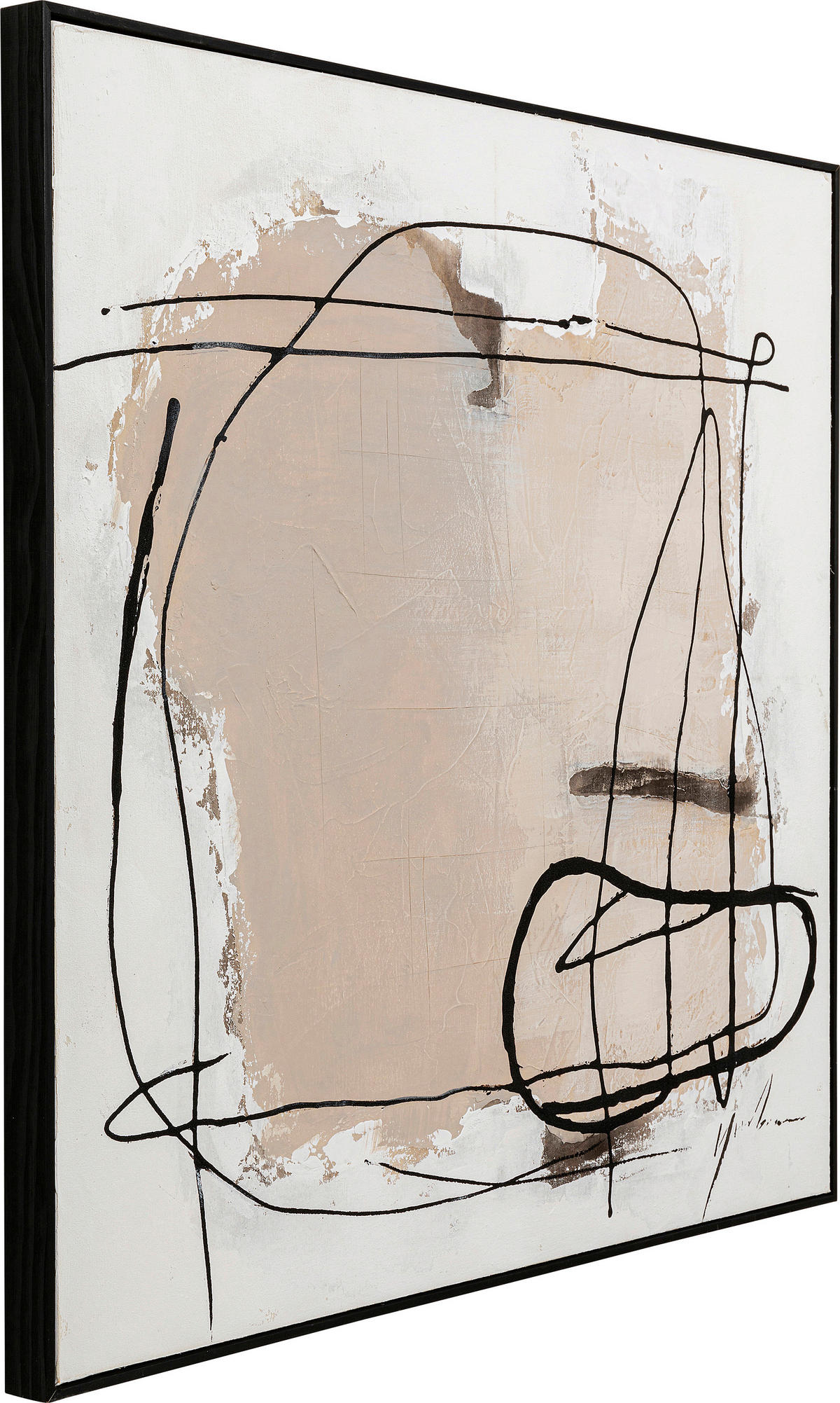 BILD Abstraktes  - Schwarz/Weiß, Design, Holz/Textil (100/100/5cm) - Kare-Design