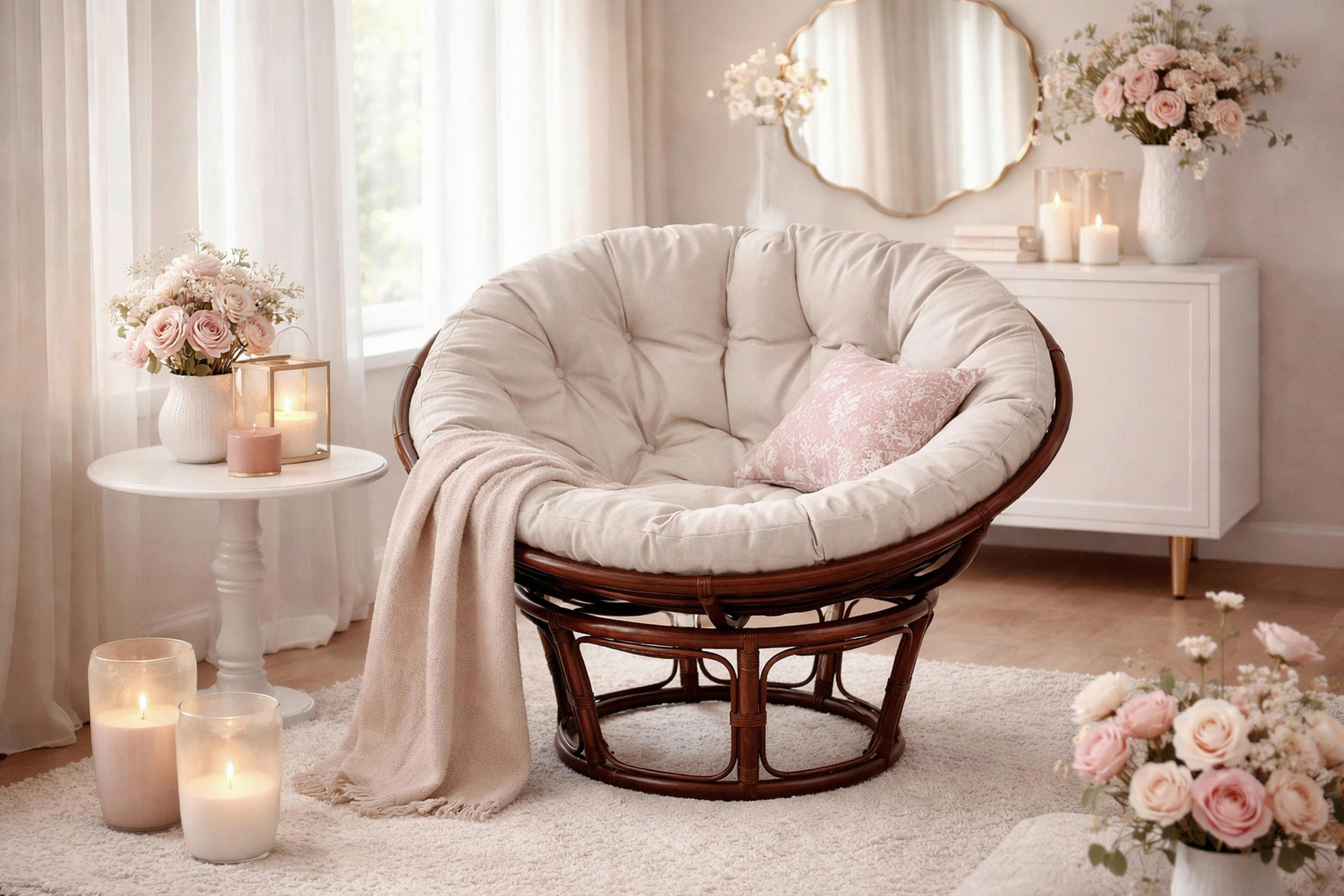 SESSEL Braun    - Creme/Braun, Natur, Holz/Textil (100/100/60cm) - MID.YOU