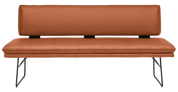 SITZBANK in Metall, Textil Schwarz, Karamell  - Karamell/Schwarz, Design, Textil/Metall (195/91/65cm) - Dieter Knoll