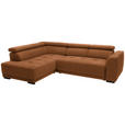 ECKSOFA in Struktur Rostfarben  205/284 cm  - Rostfarben/Schwarz, Design, Kunststoff/Textil (205/284cm) - Xora