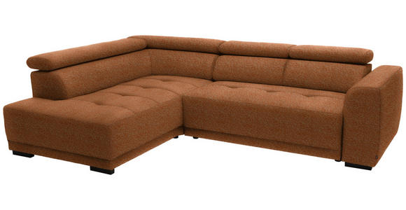 ECKSOFA in Struktur Rostfarben 205/284 cm - Rostfarben/Schwarz, Design, Kunststoff/Textil (205/284cm) - Xora