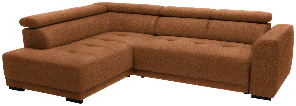 ECKSOFA in Struktur Rostfarben  205/284 cm  - Rostfarben/Schwarz, Design, Kunststoff/Textil (205/284cm) - Xora
