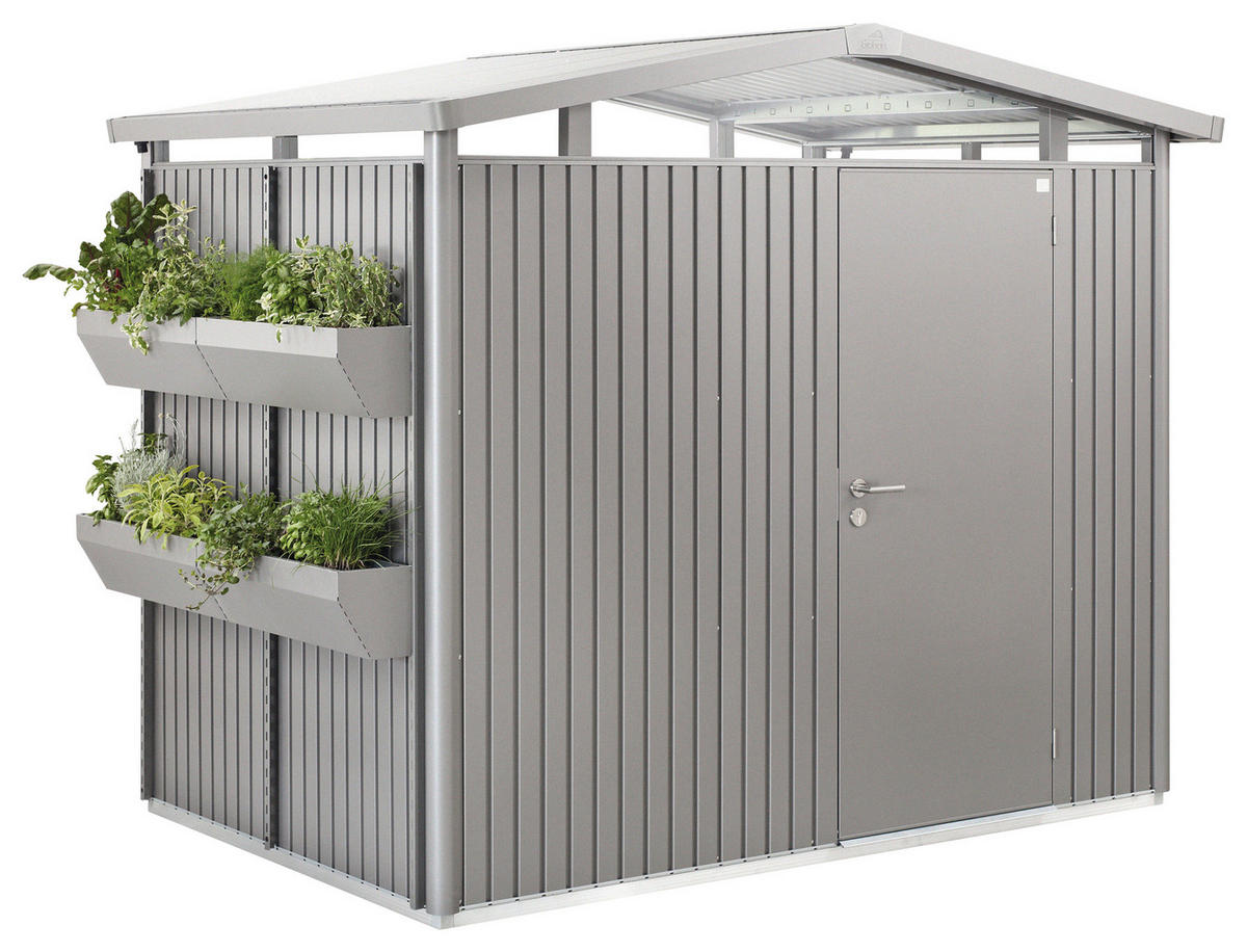 BLUMENKASTEN-SET  - Silberfarben, Design, Kunststoff/Metall (82/188/25cm) - Biohort