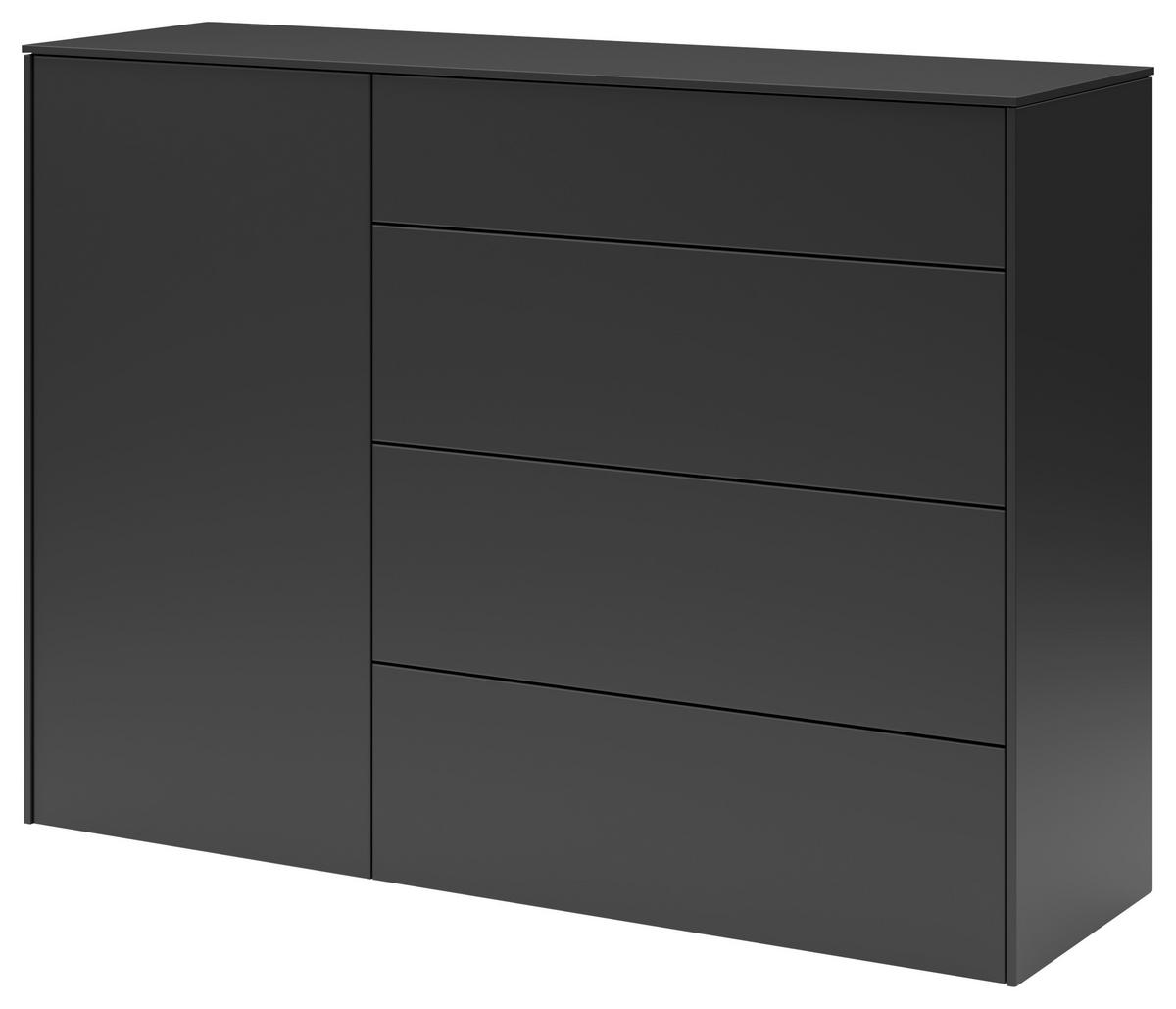 SIDEBOARD Riverside  in 131/97/42 cm  - Schwarz, Design, Holzwerkstoff/Kunststoff (131/97/42cm) - SetOne by Musterring