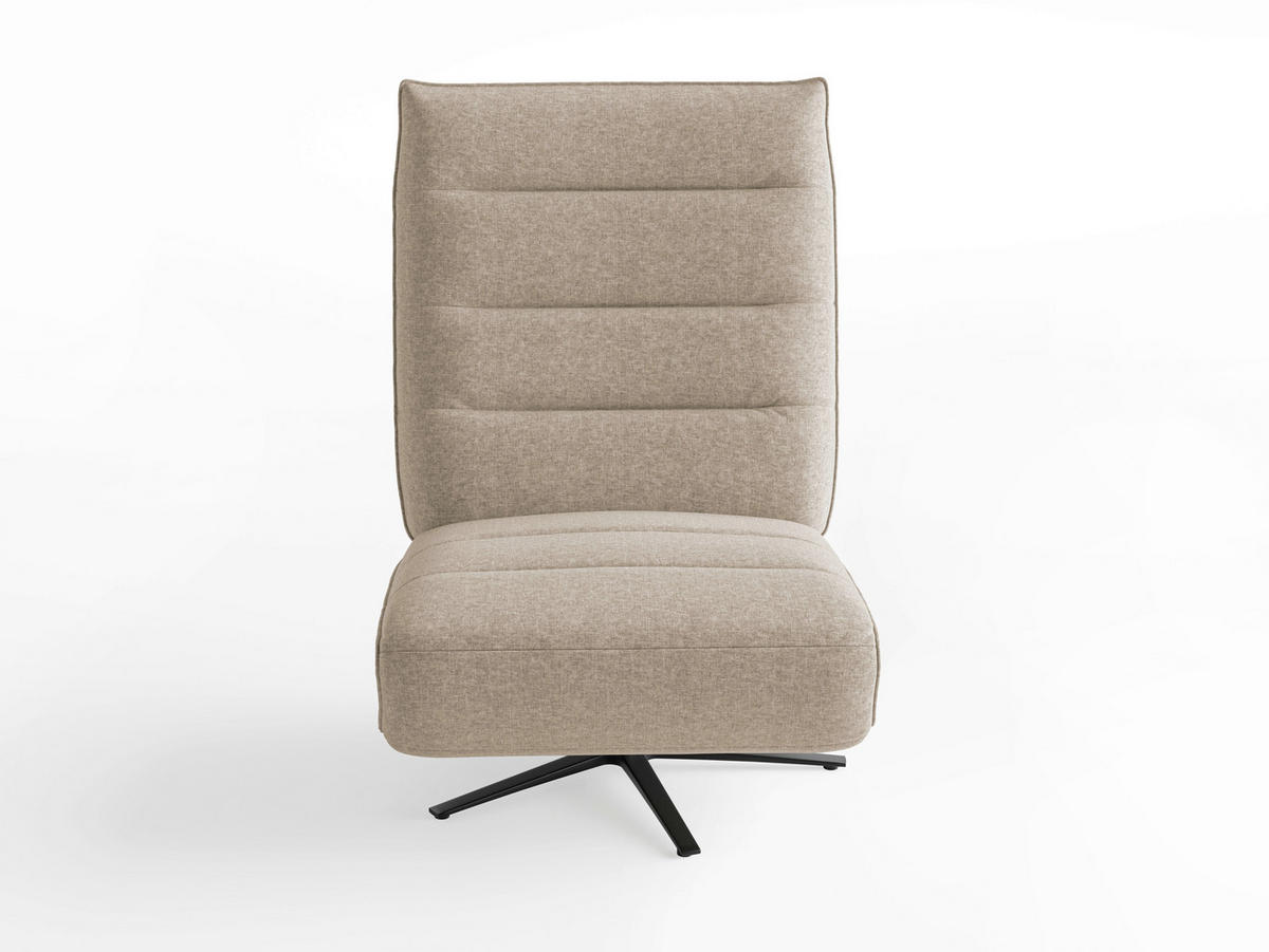 RELAXSESSEL Textil Taupe  - Taupe/Schwarz, Basics, Textil/Metall (80/109/98cm) - Sit & More