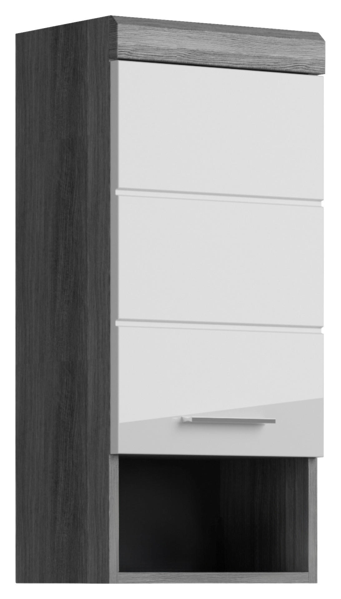 HÄNGESCHRANK 37/79/24 cm  - Chromfarben/Weiß Hochglanz, MODERN, Holzwerkstoff/Kunststoff (37/79/24cm) - MID.YOU
