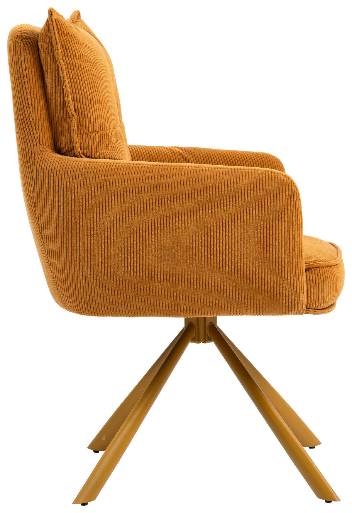 ARMLEHNSTUHL  in Feincord  - Orange, Design, Textil/Metall (61/95/67cm) - Novel
