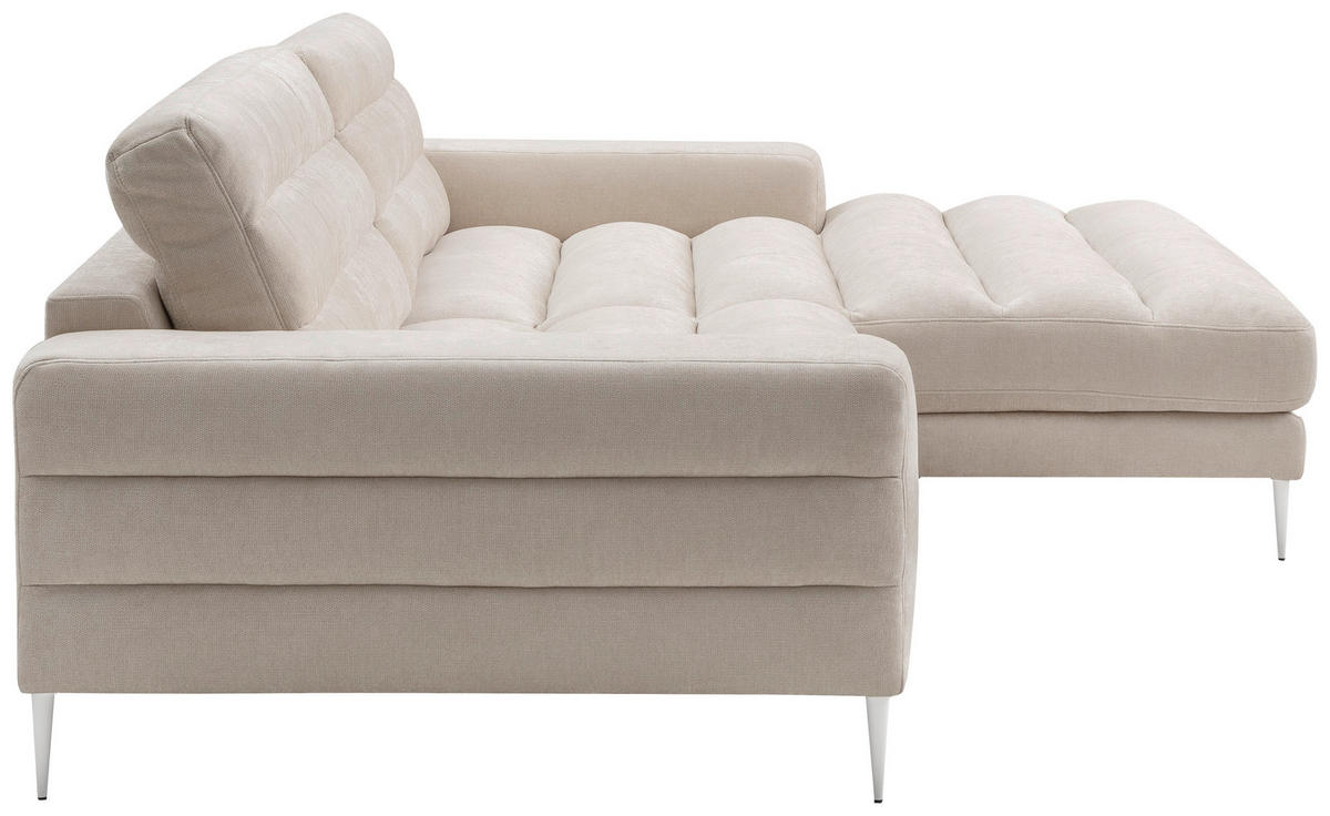 ECKSOFA  in Chenille Naturfarben  293/207 cm  - Naturfarben, Design, Textil/Metall (293/207cm) - Dieter Knoll