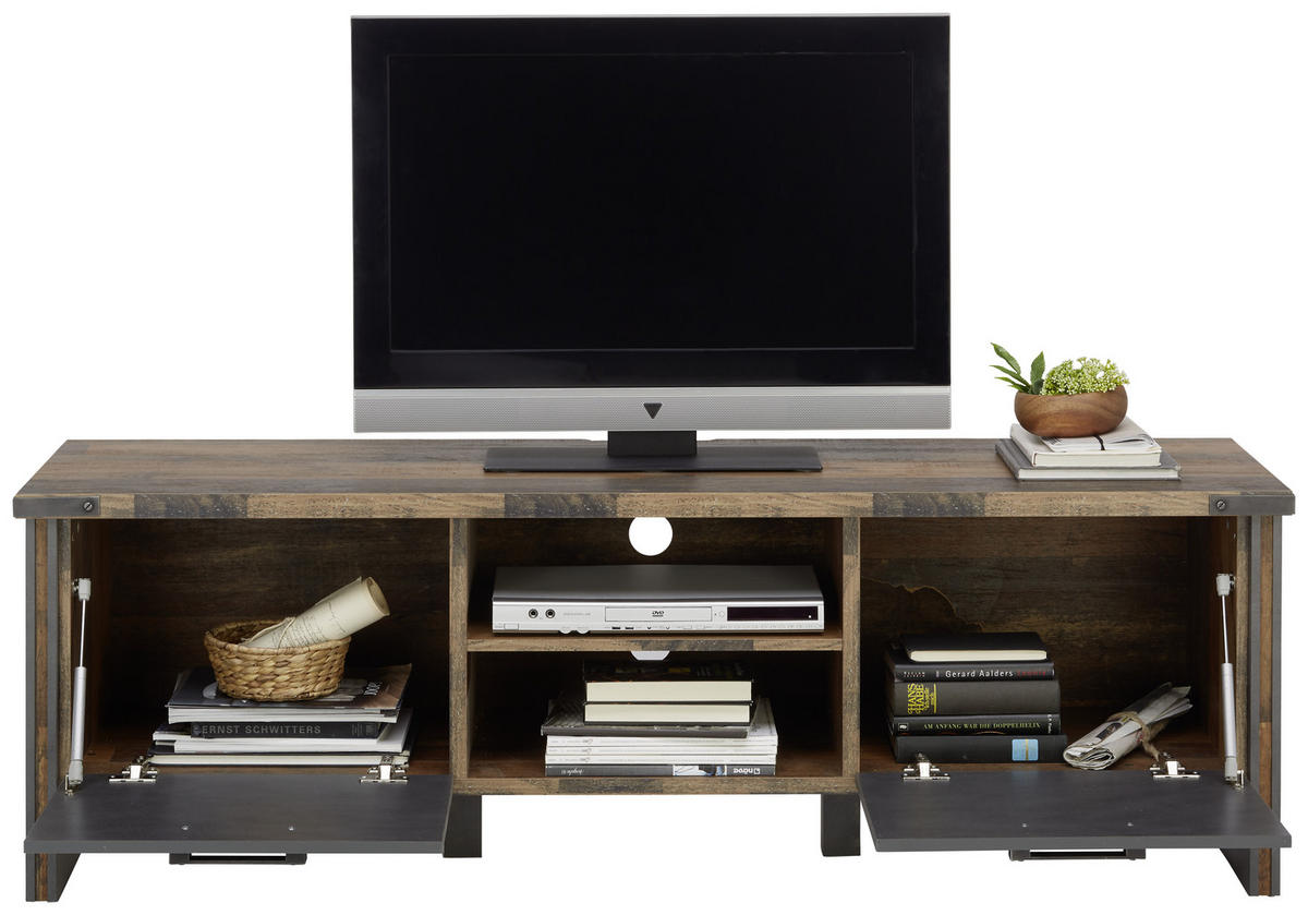 TV-ELEMENT - Anthrazit/Grau, KONVENTIONELL, Holzwerkstoff/Kunststoff (168/52/42cm) - Hom`in
